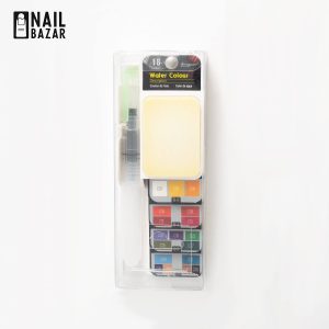 پالت آبرنگ 18 رنگ طراحی ناخن - Color Watercolor Nail Art Palette Kit