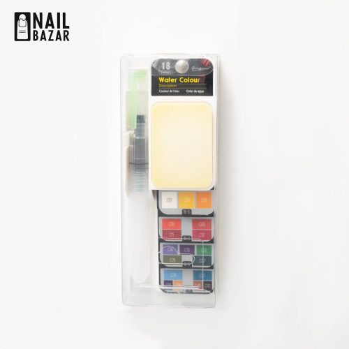 پالت آبرنگ 18 رنگ طراحی ناخن - Color Watercolor Nail Art Palette Kit