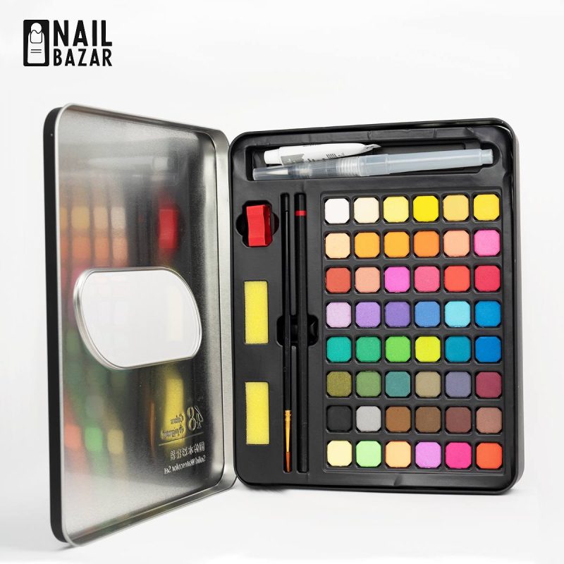 پالت آبرنگ ۴۸ رنگی - 48 Colors Solid Watercolor Paint Set