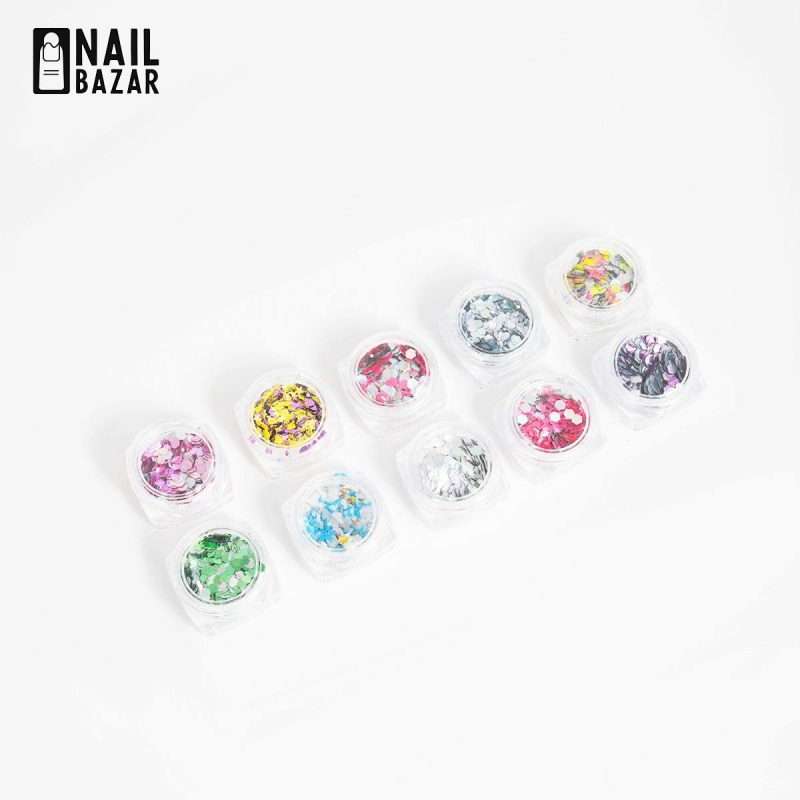 دیزاین ۱۰ تایی - 10-Piece Mixed Nail Art Decoration Set