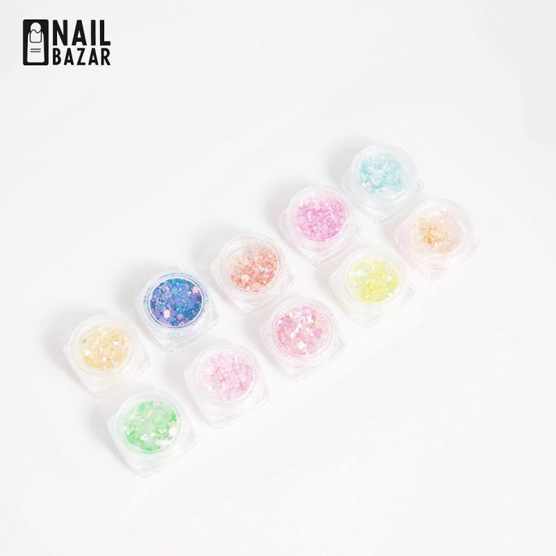 دیزاین ۱۰ تایی - 10-Piece Mixed Nail Art Decoration Set