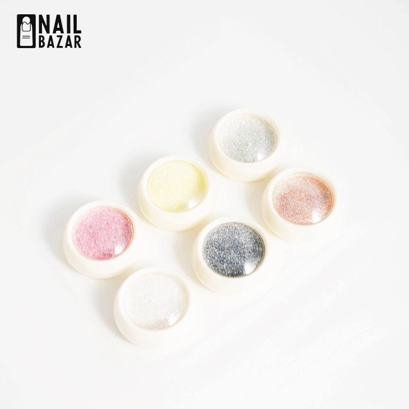 شوگر ۶ تایی - 6 Color Sugar Effect Nail Art Glitter Powder Set