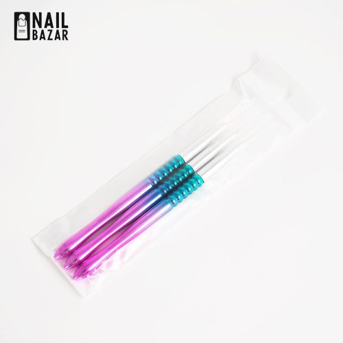 قلم طراحی کروم 3 تیکه - Chrome Nail Art Liner Brush Set