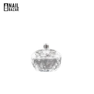 گوده در دار شیشه ای - Lidded Crystal Glass Dappen Dish for Acrylic Nail Liquid