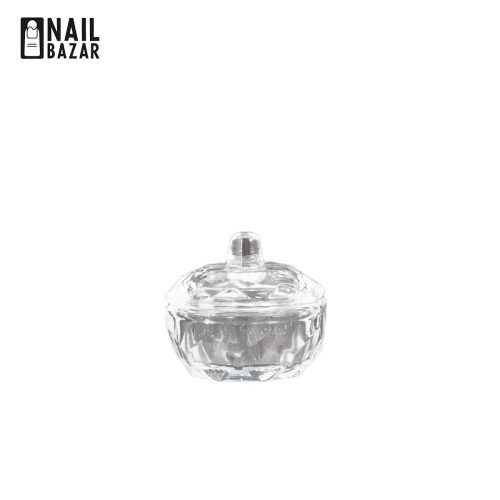 گوده در دار شیشه ای - Lidded Crystal Glass Dappen Dish for Acrylic Nail Liquid